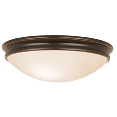 Modern Flush Mount with White Glass in Oil Rubbed Bronze by Access Lighting