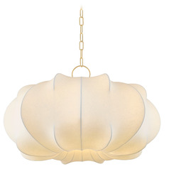 Mitzi By Hudson Valley Keilah Aged Brass Pendant Light with Scalloped Shade