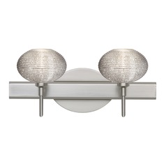 Besa Lighting Lasso Ribbed Glass Satin Nickel LED Bathroom Light