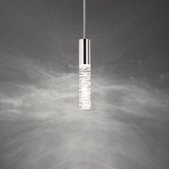 Cru LED Crystal Mini Pendant in Polished Nickel by Schonbek Beyond