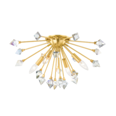 Genesis Flush Mount in Aged Brass by Mitzi by Hudson Valley