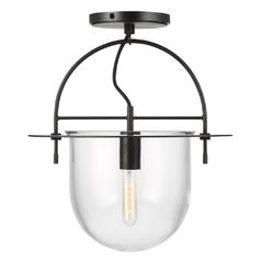 Kelly Wearstler Nuance 15-Inch Aged Iron Semi-Flush Mount by Visual Comfort Studio
