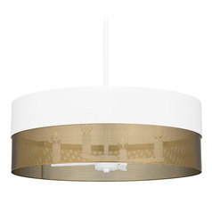 Quoizel Lighting Alani Matte White & Gold Pendant Light with Drum Shade