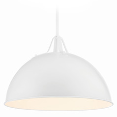 Crystorama Lighting Soto White Pendant Light with Bowl / Dome Shade