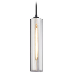 Smoke Glass Industrial Mini-Pendant Black