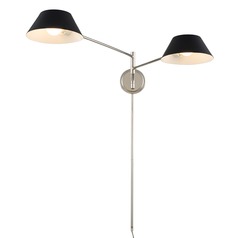 Bruno 2-Light Convertible Wall Lamp in Polished Nickel by Kalco Lighting