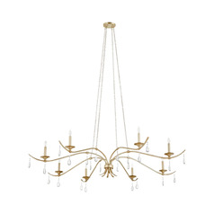Lorelei 8-Light Chandelier in Aged Silver Leaf by Quorum Lighting