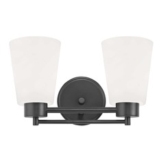 Modern Bathroom Light White Glass Black 2 Lt