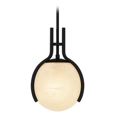 Quoizel Lighting Orbit Matte Black Pendant Light with Globe Shade