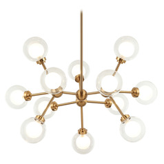 Matteo Lighting Solaris Aged Gold Brass LED Chandelier
