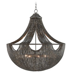 Art Deco Pendant Light Iron Eduardo by Currey and Company Lighting