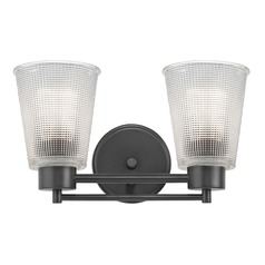 Prismatic Glass Modern Bathroom Light Black 2 Lt
