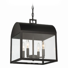 Soyar 12-Inch Outdoor Pendant in Satin Black by Eurofase Lighting