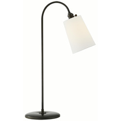 Visual Comfort Signature Collection Mia Aged Iron Table Lamp with Conical Shade