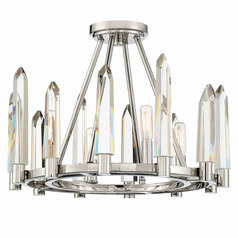 Crystorama Lighting Watson Polished Nickel Semi-Flushmount Light