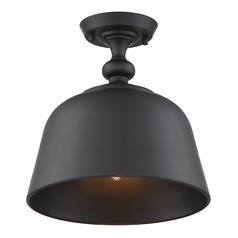 Berg Matte Black Semi-Flush Mount by Savoy House