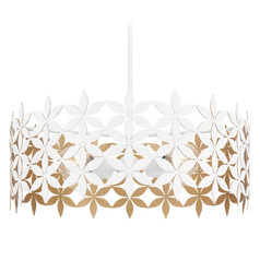 Quoizel Lighting Piper Matte White Pendant Light with Drum Shade