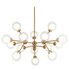 Matteo Lighting Solaris Aged Gold Brass LED Chandelier