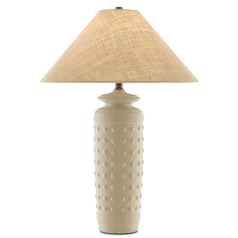 Currey and Company Sonoran Sand / Brass Table Lamp with Coolie Shade