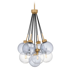 Quoizel Lighting Soiree Brushed Weathered Brass Pendant Light with Globe Shade