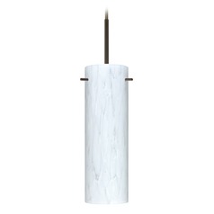 Besa Lighting Copa Bronze Mini-Pendant Light with Cylindrical Shade