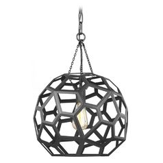 Alexa Hampton Feccetta 15-Inch Midnight Black Pendant by Visual Comfort Studio