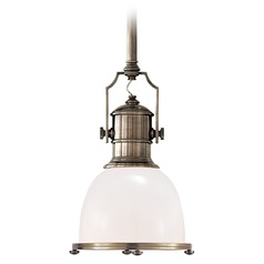 E.F. Chapman Country Industrial Pendant in Nickel by Visual Comfort Signature