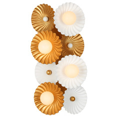Kalco Lighting Damask White and Vintage Brass Sconce