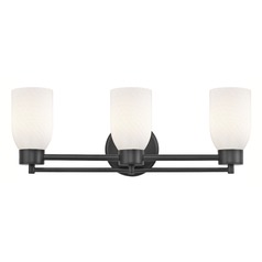 Modern Bathroom Light White Glass Black 3 Lt