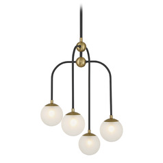 Couplet 4-Light Chandelier in Black & Warm Brass by Savoy House