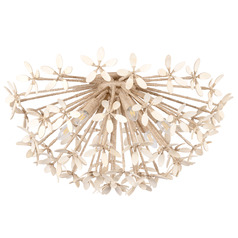Corbett Lighting Corfu Ivory Coco & Bleached Abaca LED Semi-Flushmount Light