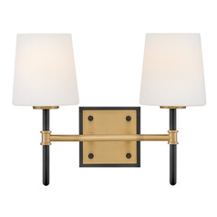 Hinkley Saunders Black & Lacquered Brass LED Bathroom Light