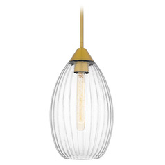 Quoizel Lighting Marza Brushed Gold Mini-Pendant Light with Oblong Shade
