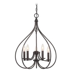 Farrah Dark Bronze Chandelier by Lite Source Lighting