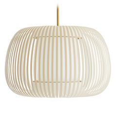 Mia Pendant in Antique Brass & Beige Microfiber by Arteriors Home