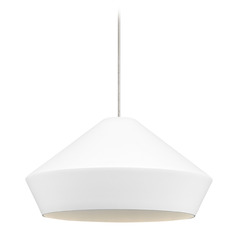 Brummel Monopoint Pendant in Nickel & White by Visual Comfort Modern