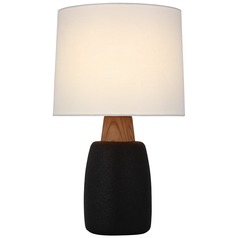 Barbara Barry Aida Large Table Lamp in Black & Oak by Visual Comfort Signature