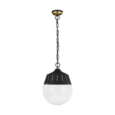 Thomas O'Brien Arlett Midnight Black & Burnished Brass Pendant by Visual Comfort Studio