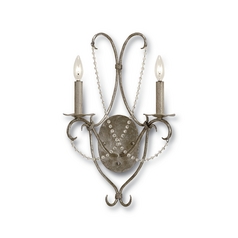 Sconce Wall Light in Silver Leaf Finish