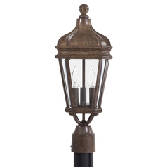 Post Light with Clear Glass in Vintage Rust by Minka Lavery