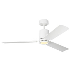 Cleancut 54-Inch LED Smart Fan in Matte White by VC Fan Collection