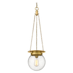 Z-Lite Calhoun Heritage Brass Mini-Pendant Light with Globe Shade