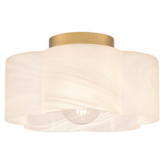 Quoizel Lighting Lilly Brushed Weathered Brass Semi-Flushmount Light