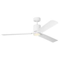 Cleancut 62-Inch LED Smart Fan in Matte White by VC Fan Collection