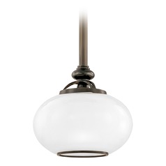 Canton Old Bronze Mini Pendant with Oval Shade by Hudson Valley Lighting
