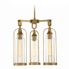 Yasmin 3-Light Outdoor Chandelier in Aged Gold by Eurofase Lighting