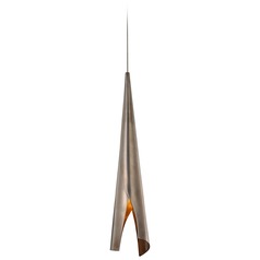 Kelly Wearstler Piel Small Wrapped Pendant in Pewter by Visual Comfort Signature