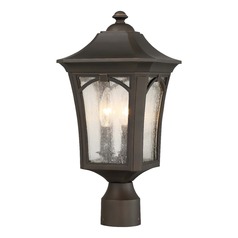 Seeded Glass Post Light Oil Rubbed Bronze by Minka Lavery