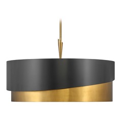 Gigi 32-Inch Pendant in Heritage Brass & Black by Fredrick Ramond