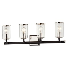 Aeon 28-Inch Carbide Black & Polished Nickel Bathroom Light by Troy Lighting